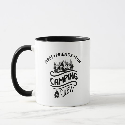Funny Camping Crew Slogan Campingfreunde Tasse (Links)