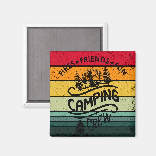 Funny Camping Crew Slogan Unterhaltung Camper Freu Magnet (Vorderseite/Rückseite)