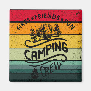 Funny Camping Crew Slogan Unterhaltung Camper Freu Magnet