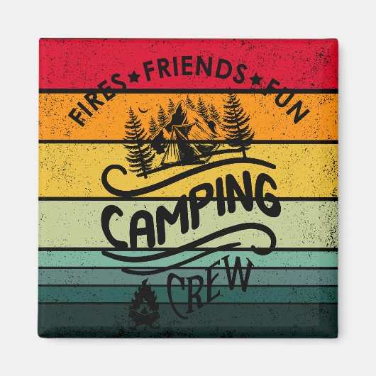 Funny Camping Crew Slogan Unterhaltung Camper Freu Magnet (Vorne)