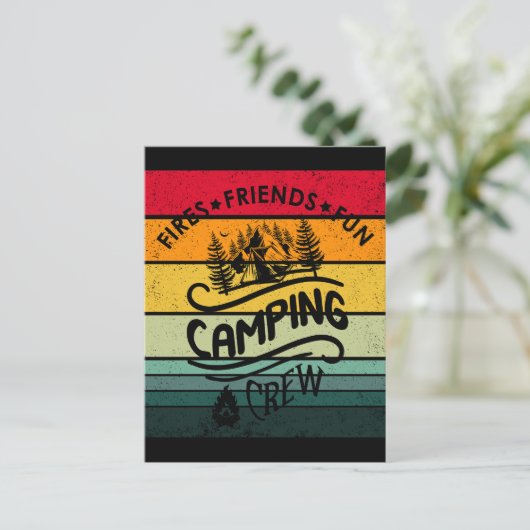 Funny Camping Crew Slogan Unterhaltung Camper Freu Postkarte (Stehend Vorderseite)