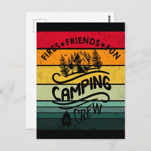 Funny Camping Crew Slogan Unterhaltung Camper Freu Postkarte (Vorne/Hinten)
