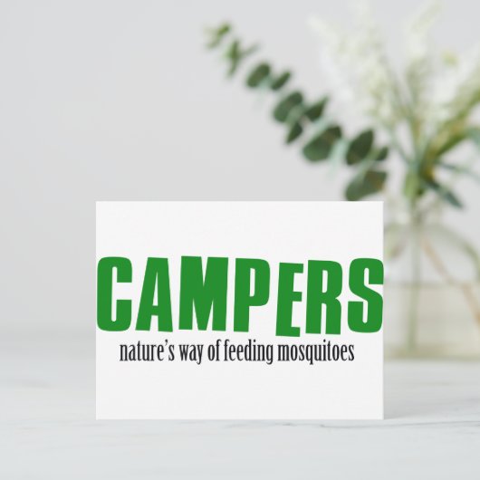 Funny Camping Designs Postkarte (Stehend Vorderseite)
