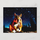 Funny Camping Eichhörnchen Süße Tier Abends Nacht Postkarte (Vorderseite)