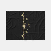 Funny Camping Heartbeat Nature Camper Hiking Men W Fleecedecke (Vorderseite (Horizontal))