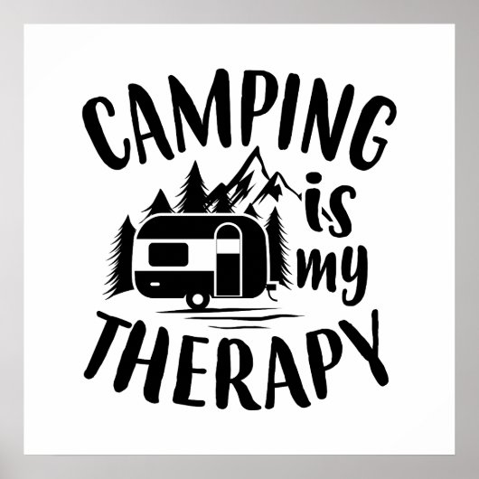 Funny Camping ist mein Therapiewort Kunst Poster (Vorne)