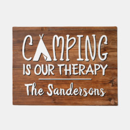 Funny Camping ist unsere Therapie Rustic w Familie Fußmatte