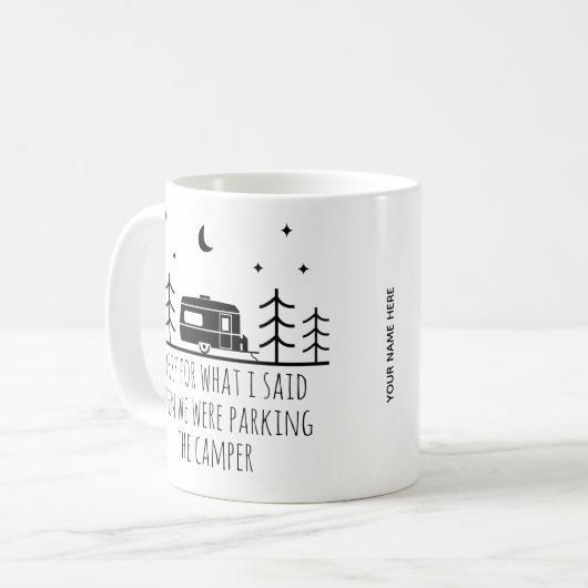 Funny Camping Lover Husband minimalistischer Name Kaffeetasse (Vorderseite Links)