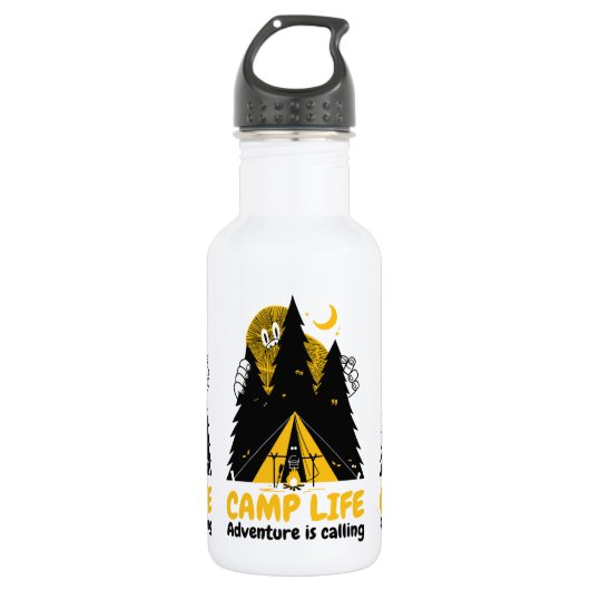 Funny Camping Monster - Camp Life Adventure Edelstahlflasche (Vorderseite)