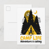 Funny Camping Monster - Camp Life Adventure Postkarte (Vorne/Hinten)