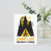 Funny Camping Monster - Camp Life Adventure Postkarte (Stehend Vorderseite)