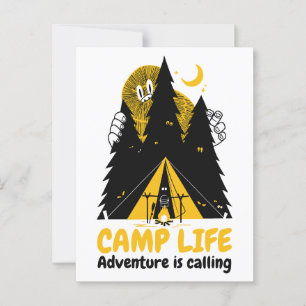 Funny Camping Monster - Camp Life Adventure Postkarte