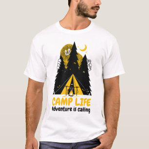 Funny Camping Monster - Camp Life Adventure T-Shirt
