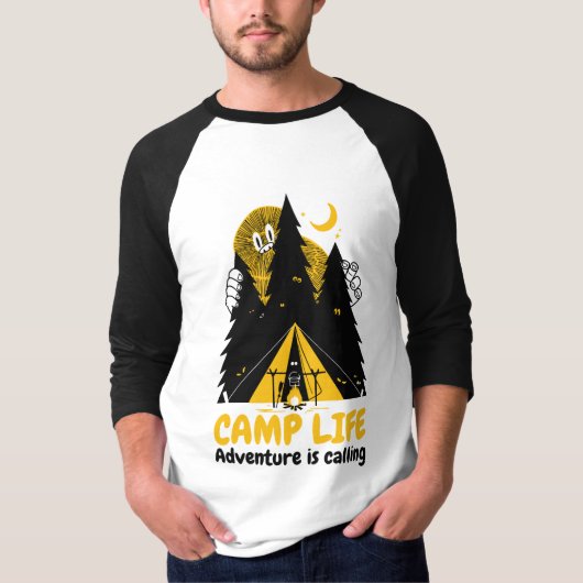 Funny Camping Monster - Camp Life Adventure T-Shirt (Vorderseite)