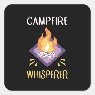 Funny Camping Quadratischer Aufkleber