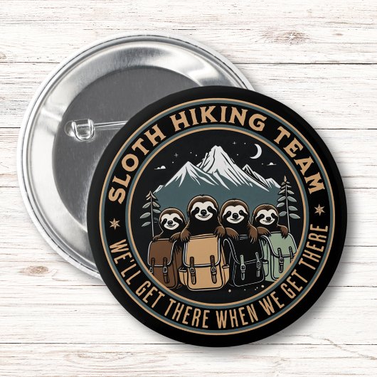 Funny Camping Quote Sloth Wanderteam Button