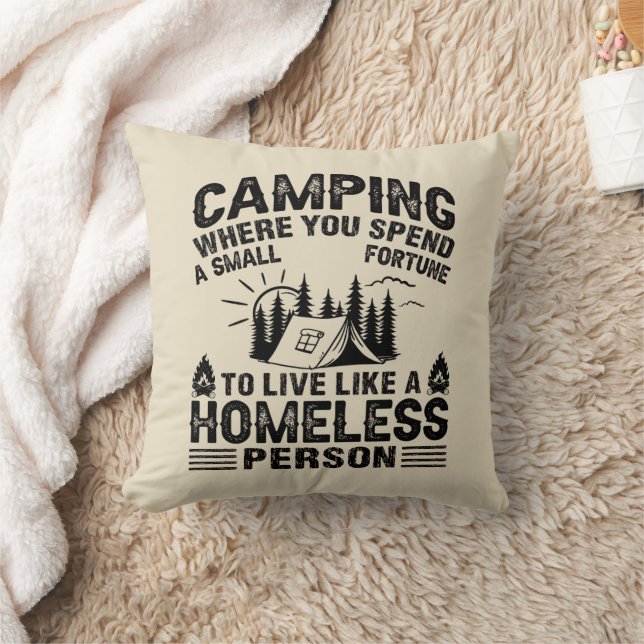 Funny Camping Redewendungen Kissen (Decke)