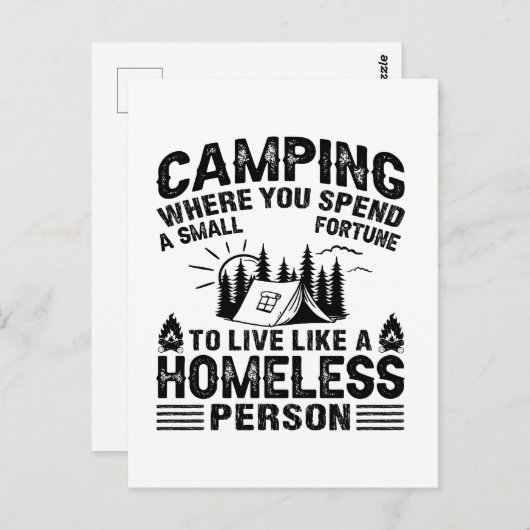 Funny Camping Redewendungen Postkarte (Vorne/Hinten)