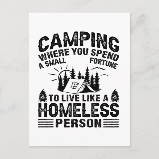 Funny Camping Redewendungen Postkarte (Vorderseite)