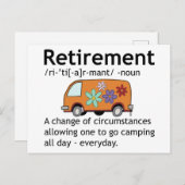 Funny Camping Retirement Definition Card Postkarte (Vorne/Hinten)