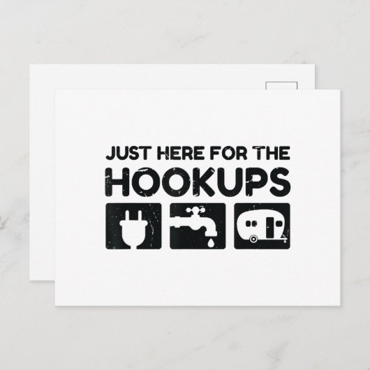 Funny Camping RV Caravan Motorhome gerade hier für Postkarte (Vorne/Hinten)