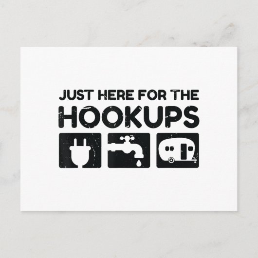 Funny Camping RV Caravan Motorhome gerade hier für Postkarte (Vorderseite)