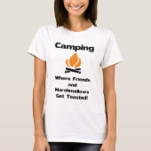 Funny Camping Sprichwort mit Marshmallows und Freu T-Shirt (Vorderseite)