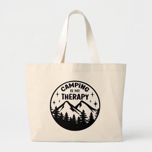 Funny Camping Therapiewort Kunst Jumbo Stoffbeutel (Vorne)