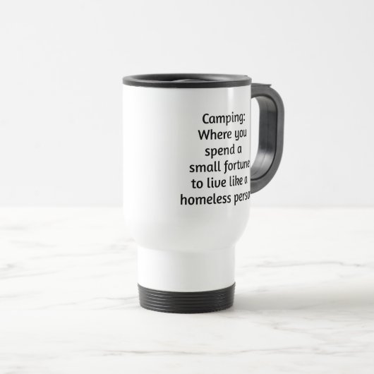 Funny Camping Travel Mug Reisebecher (VorderseiteRechts)
