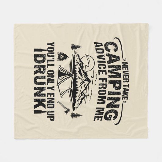 Funny Camping trinkt Redewendungen Fleecedecke (Vorderseite (Horizontal))