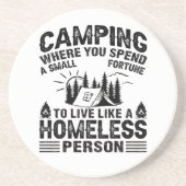 Funny Camping trinkt Redewendungen Getränkeuntersetzer (Vorne)
