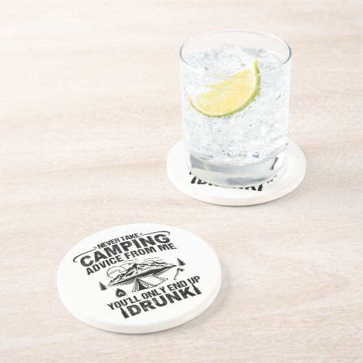 Funny Camping trinkt Redewendungen Getränkeuntersetzer (Seite)