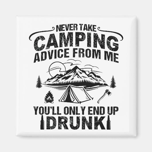 Funny Camping trinkt Redewendungen Magnet (Vorne)
