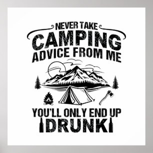 Funny Camping trinkt Redewendungen Poster