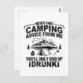 Funny Camping trinkt Redewendungen Postkarte (Vorne/Hinten)
