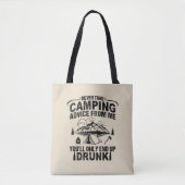 Funny Camping trinkt Redewendungen Tasche (Vorderseite)