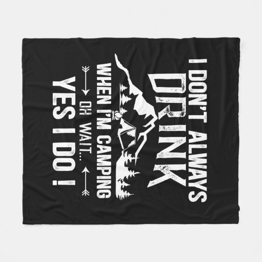 Funny Camping und Trinken Redewendungen Fleecedecke (Vorderseite (Horizontal))