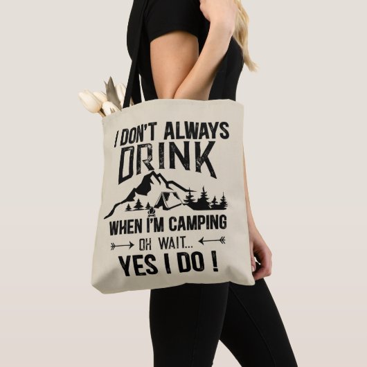 Funny Camping und Trinken Redewendungen Tasche (Von Nahem)