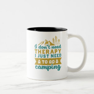 Funny Camping Wanderangebot Ich brauche keine Ther Zweifarbige Tasse