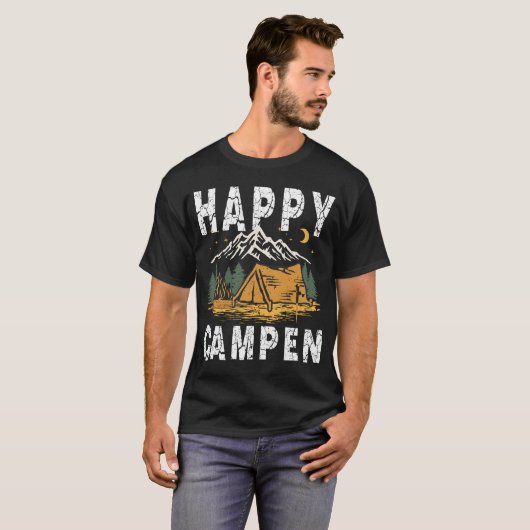 Funny Camping Wandern Lover Moderner Glücksbringer T-Shirt (Vorne ganz)