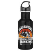 Funny Camping Zitat Edelstahlflasche (Vorderseite)