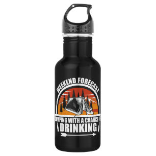 Funny Camping Zitat Edelstahlflasche