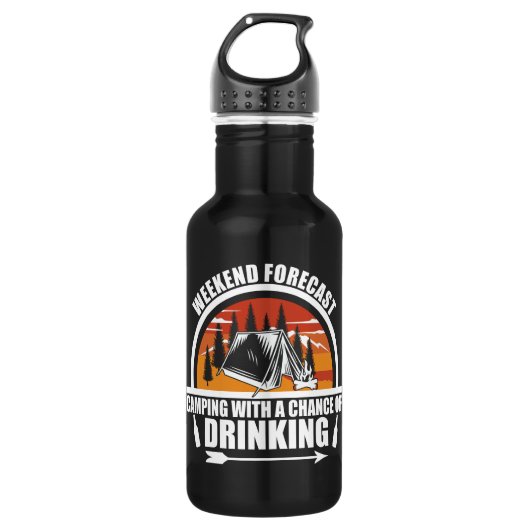 Funny Camping Zitat Edelstahlflasche (Vorderseite)