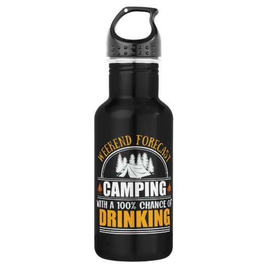 Funny Camping Zitat Edelstahlflasche (Vorderseite)