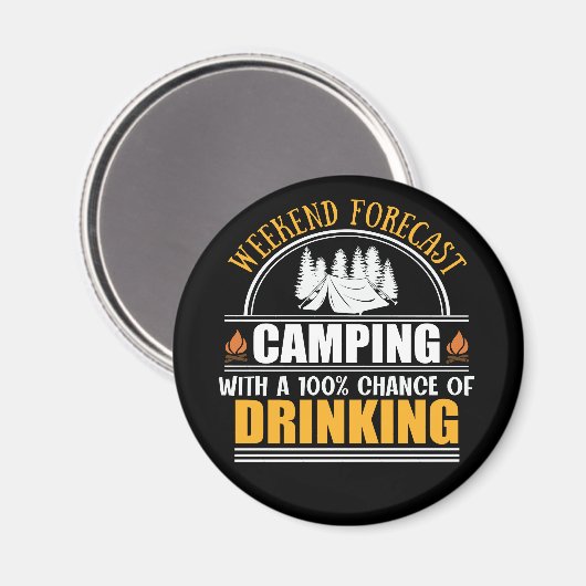 Funny Camping Zitat Magnet (Vorderseite/Rückseite)