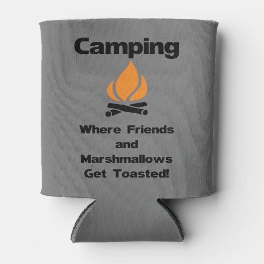 Funny Camping Zitat mit Marshmallows und Freunden Dosenkühler (Vorderseite)