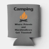 Funny Camping Zitat mit Marshmallows und Freunden Dosenkühler (Rückseite)