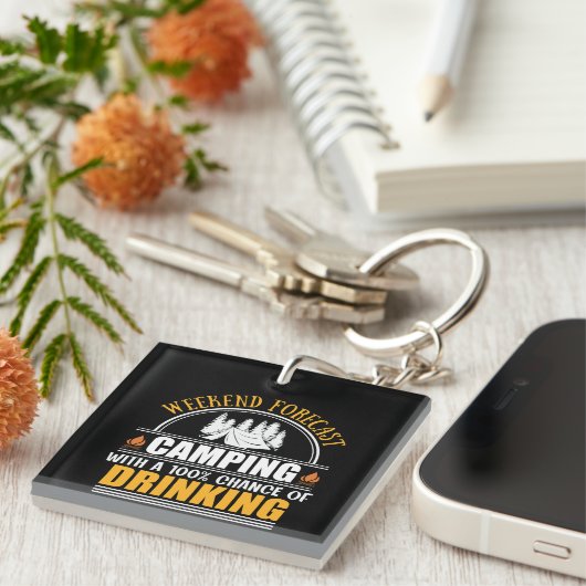 Funny Camping Zitat Schlüsselanhänger (Vorderseite rechts)