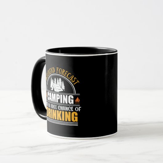 Funny Camping Zitat Tasse (Vorderseite Links)