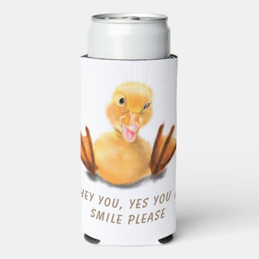 Funny Can Cooler Happy Duck - Benutzerdefinierter  Selters Dosenkühler (Seltzer Rückseite)